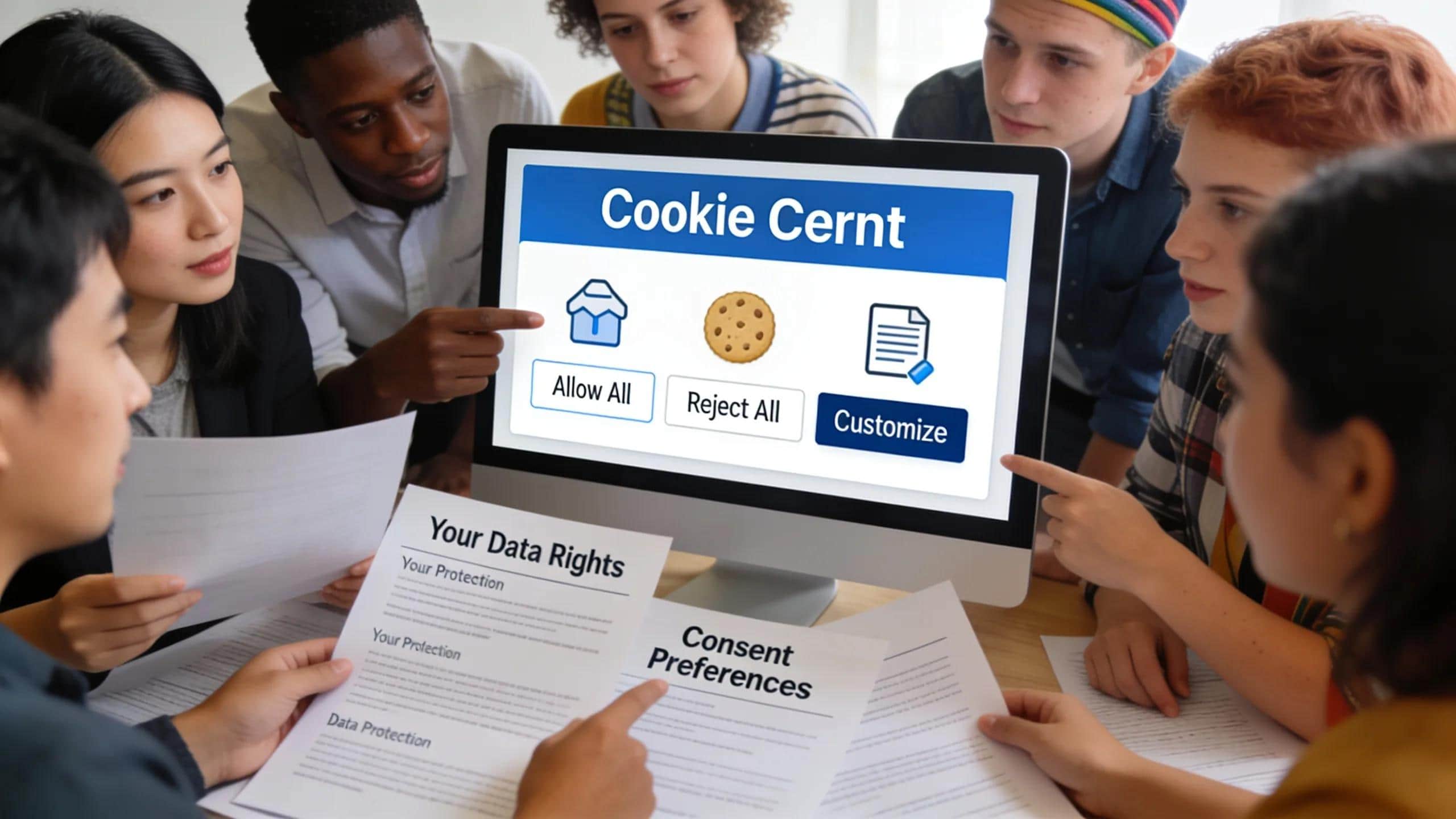 Close-up of cookie consent settings emphasizing user control in data privacy